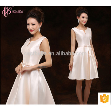 Short Suzhou barato vestido de dama de sol de la fábrica de satén de la fábrica